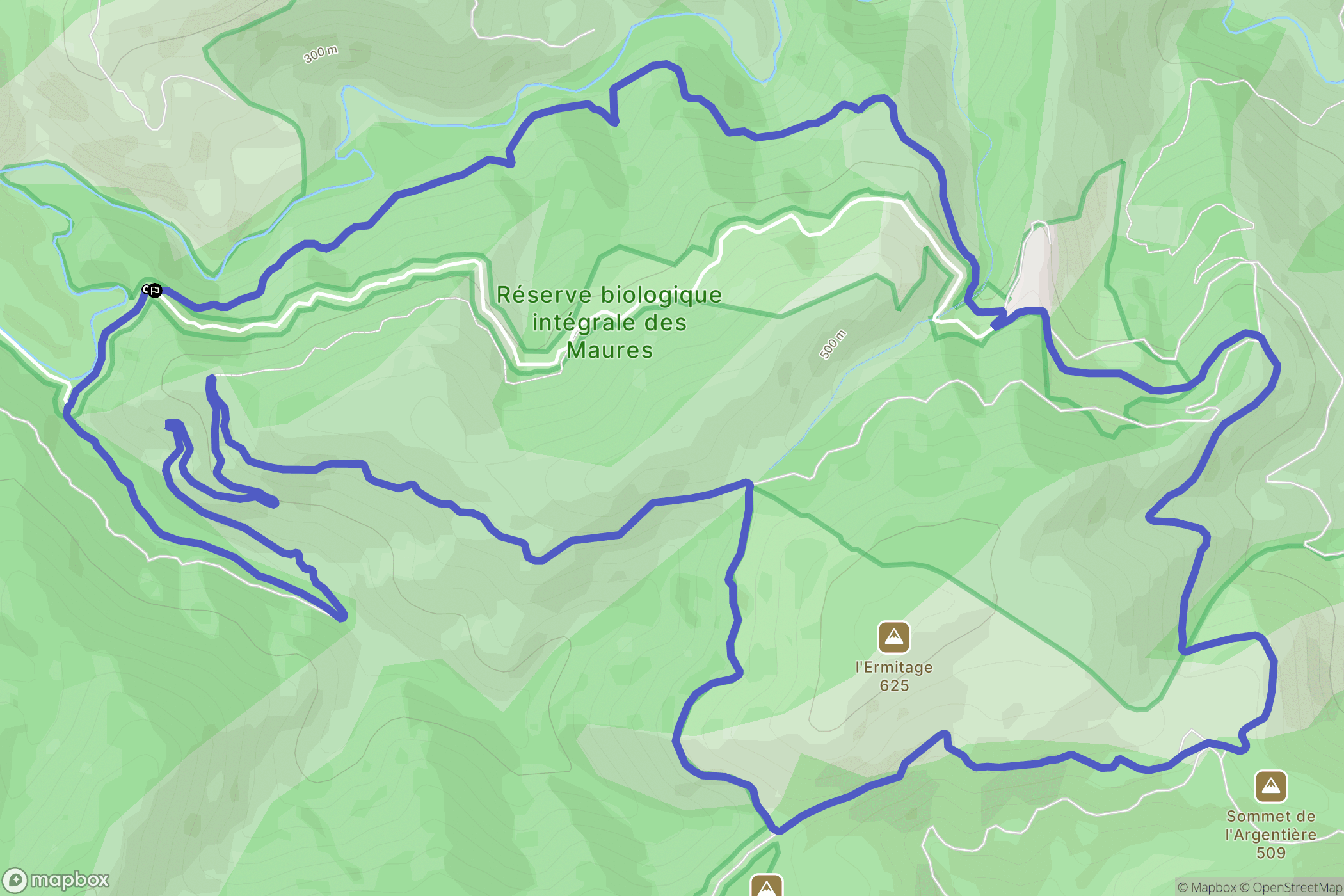 Collobrières : carte du parcours de randonnée - France