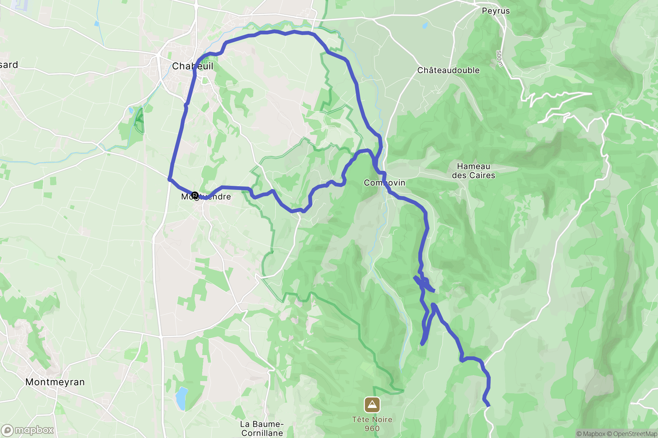 Montvendre : carte du parcours de randonnée - France