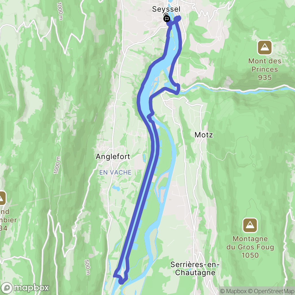Seyssel : carte du parcours de randonnée - France