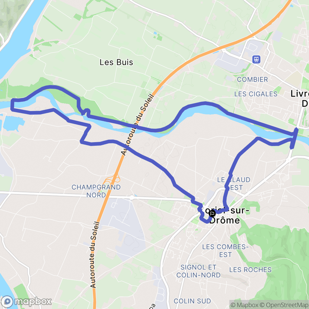 Loriol-sur-Drôme : carte du parcours de randonnée - France