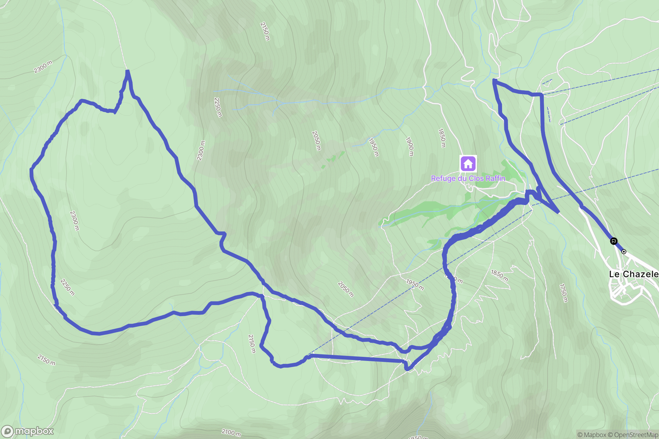 La Grave : carte du parcours de randonnée - France