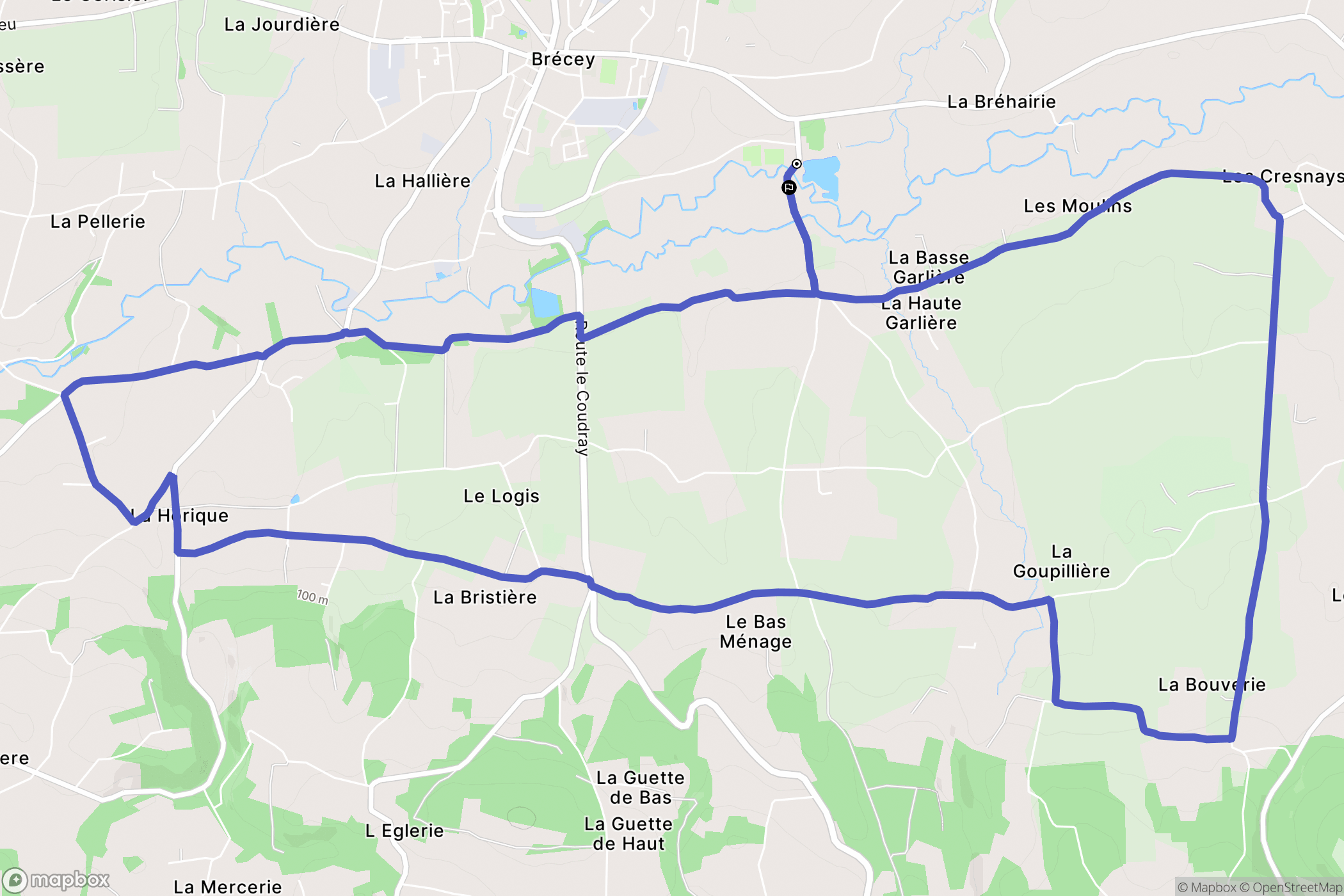 Brécey : carte du parcours de randonnée - France