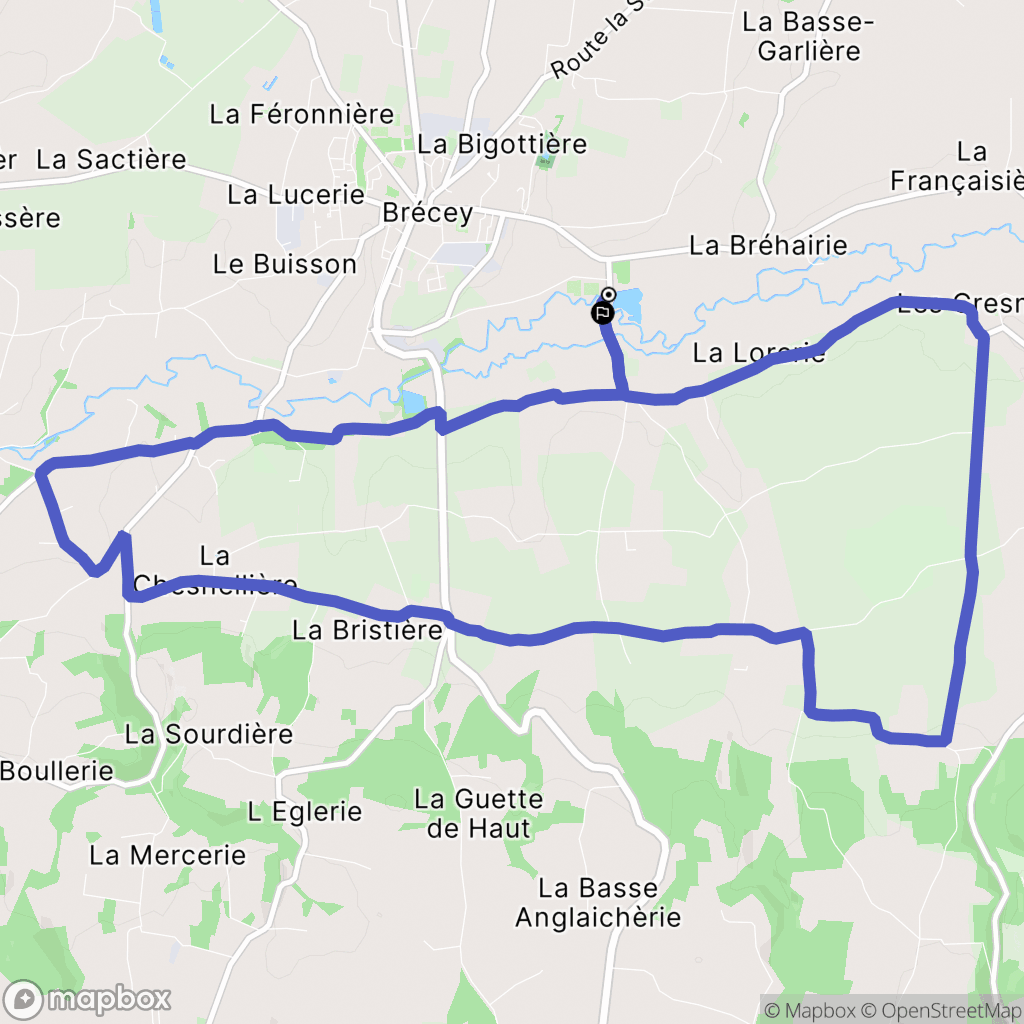 Brécey : carte du parcours de randonnée - France