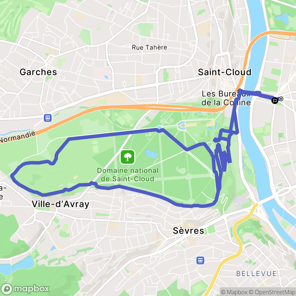 Boulogne-Billancourt : carte du parcours de randonnée - France