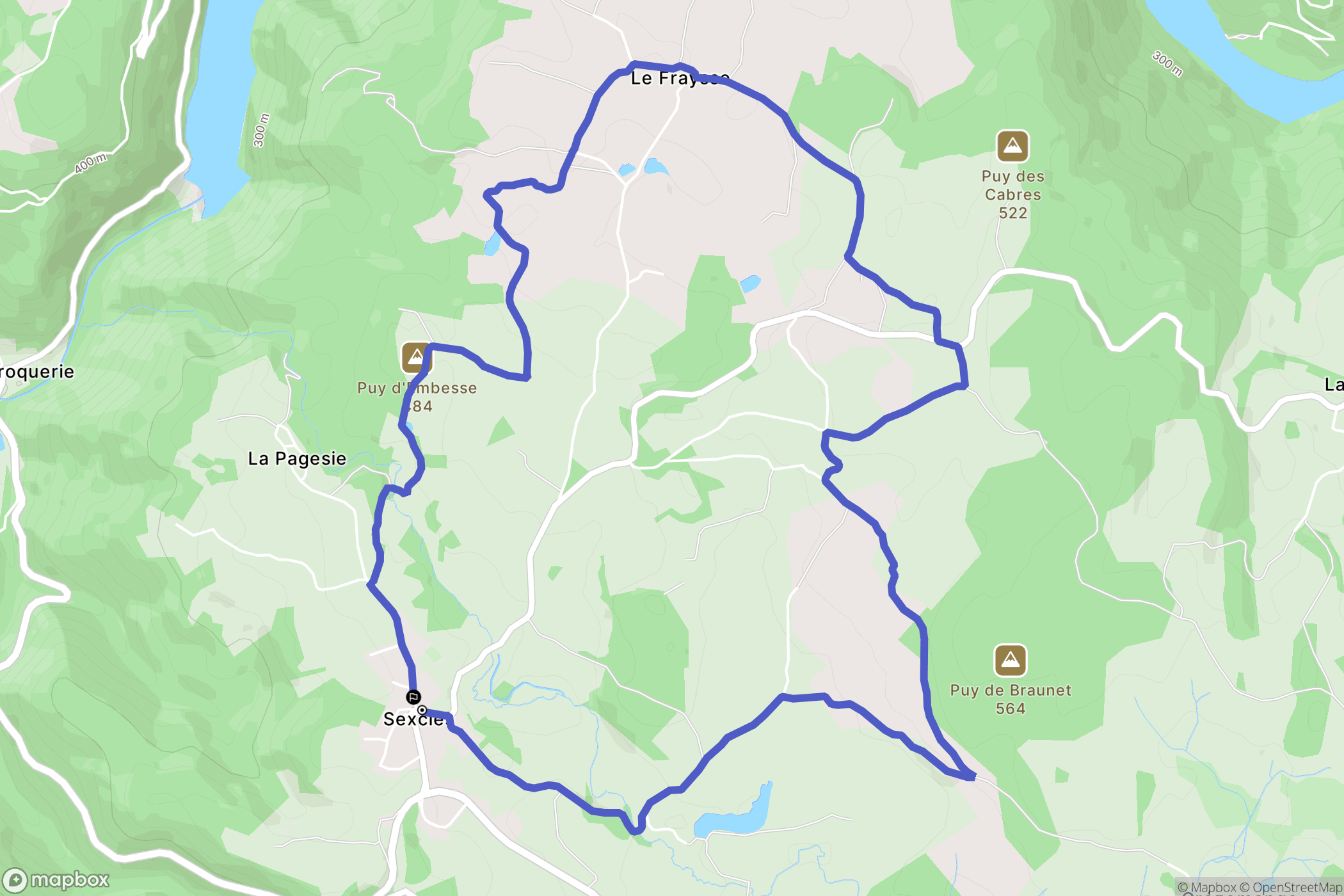 Sexcles : carte du parcours de randonnée - France