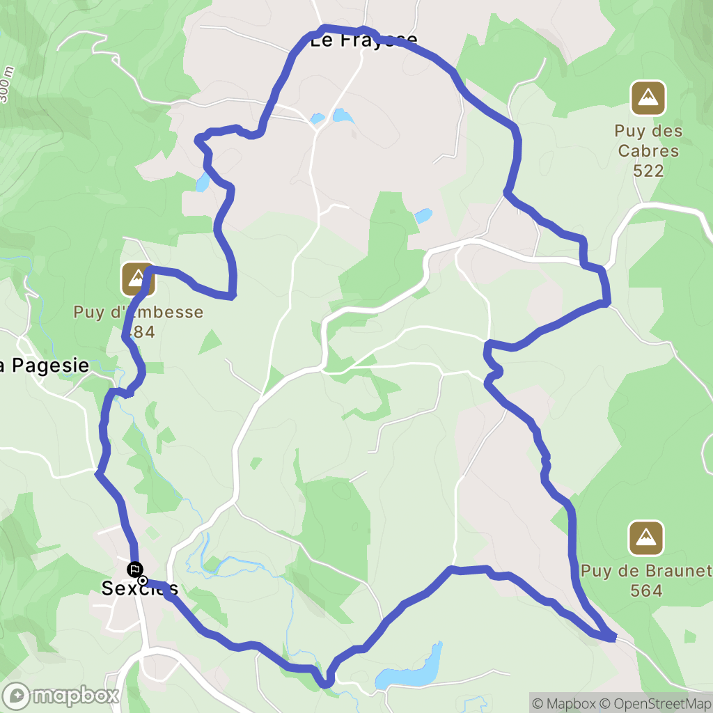 Sexcles : carte du parcours de randonnée - France