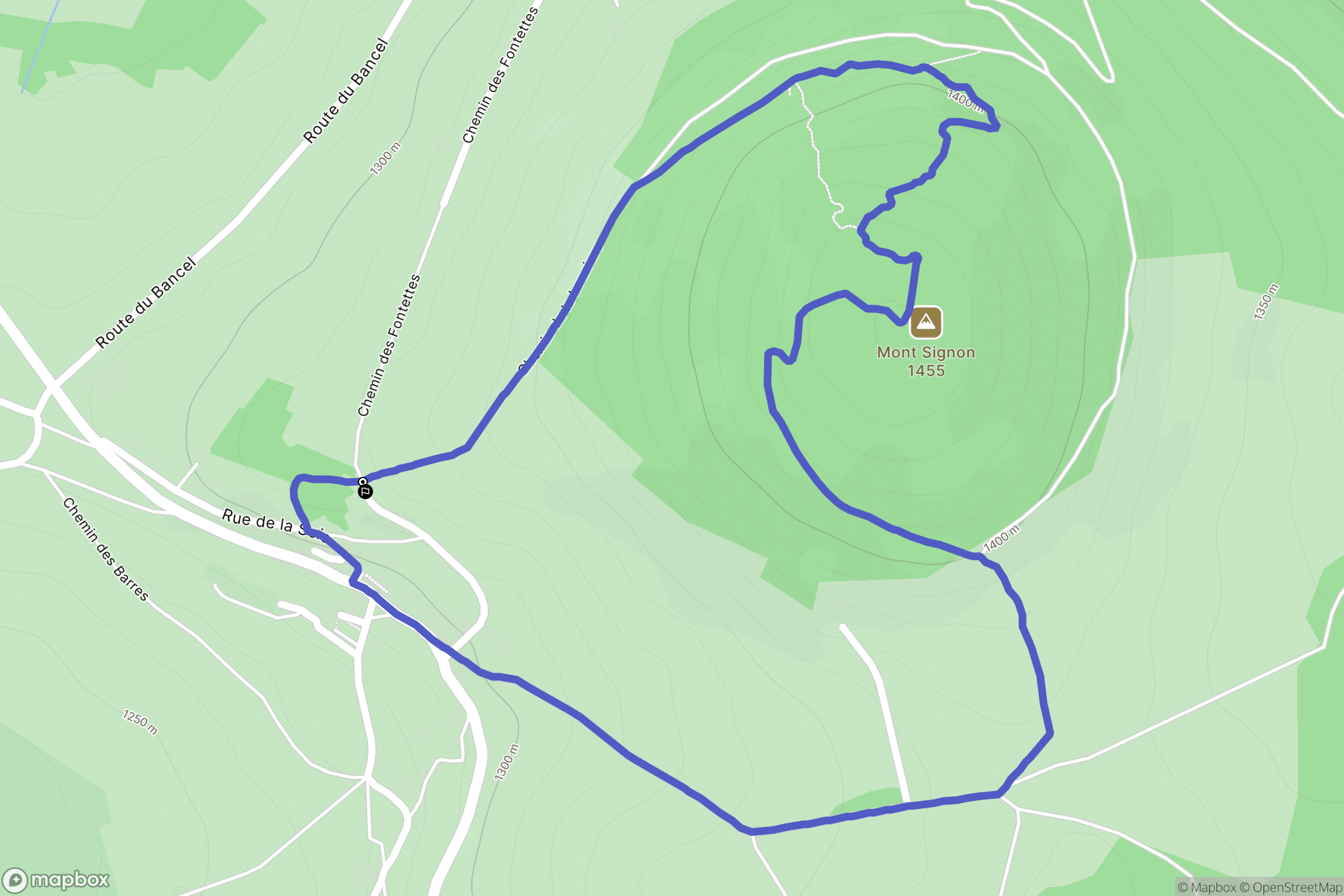 Chaudeyrolles : carte du parcours de randonnée - France