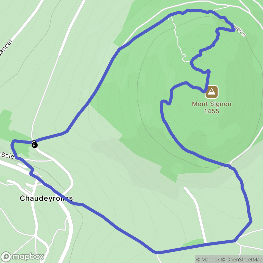 Chaudeyrolles : carte du parcours de randonnée - France