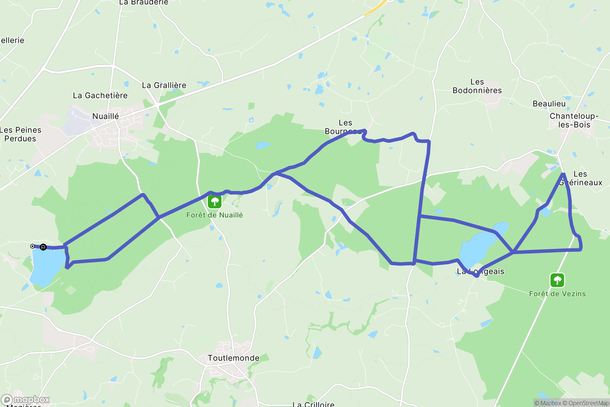 Cholet : carte du parcours de randonnée - France