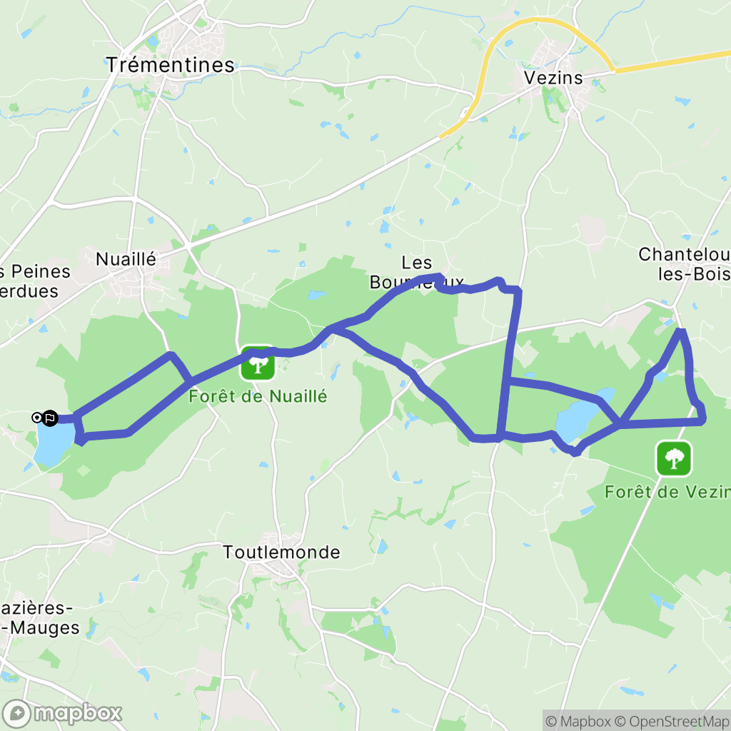 Cholet : carte du parcours de randonnée - France