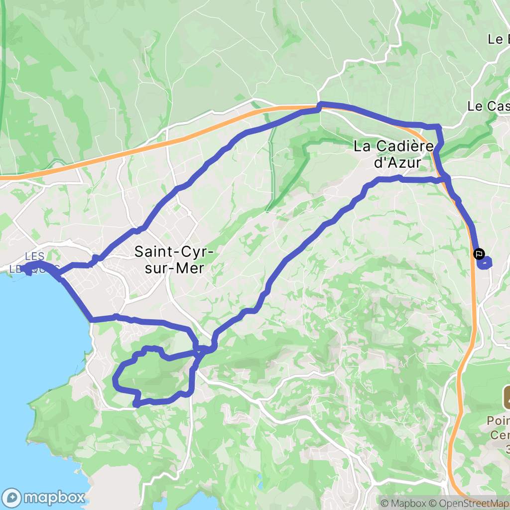 Le Castellet : carte du parcours de randonnée - France