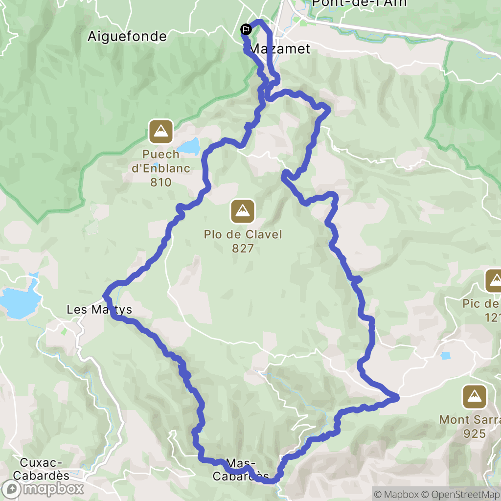 Aussillon : carte du parcours de randonnée - France