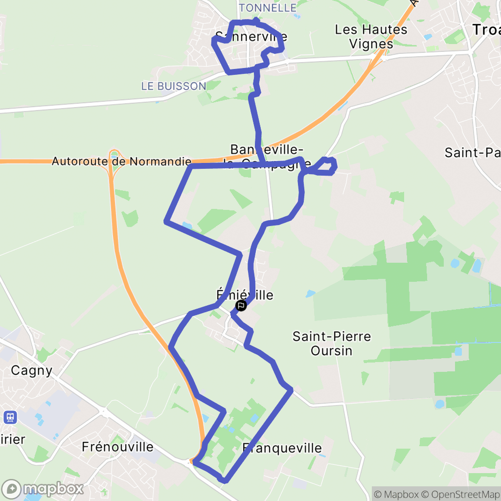 Émiéville : carte du parcours de randonnée - France
