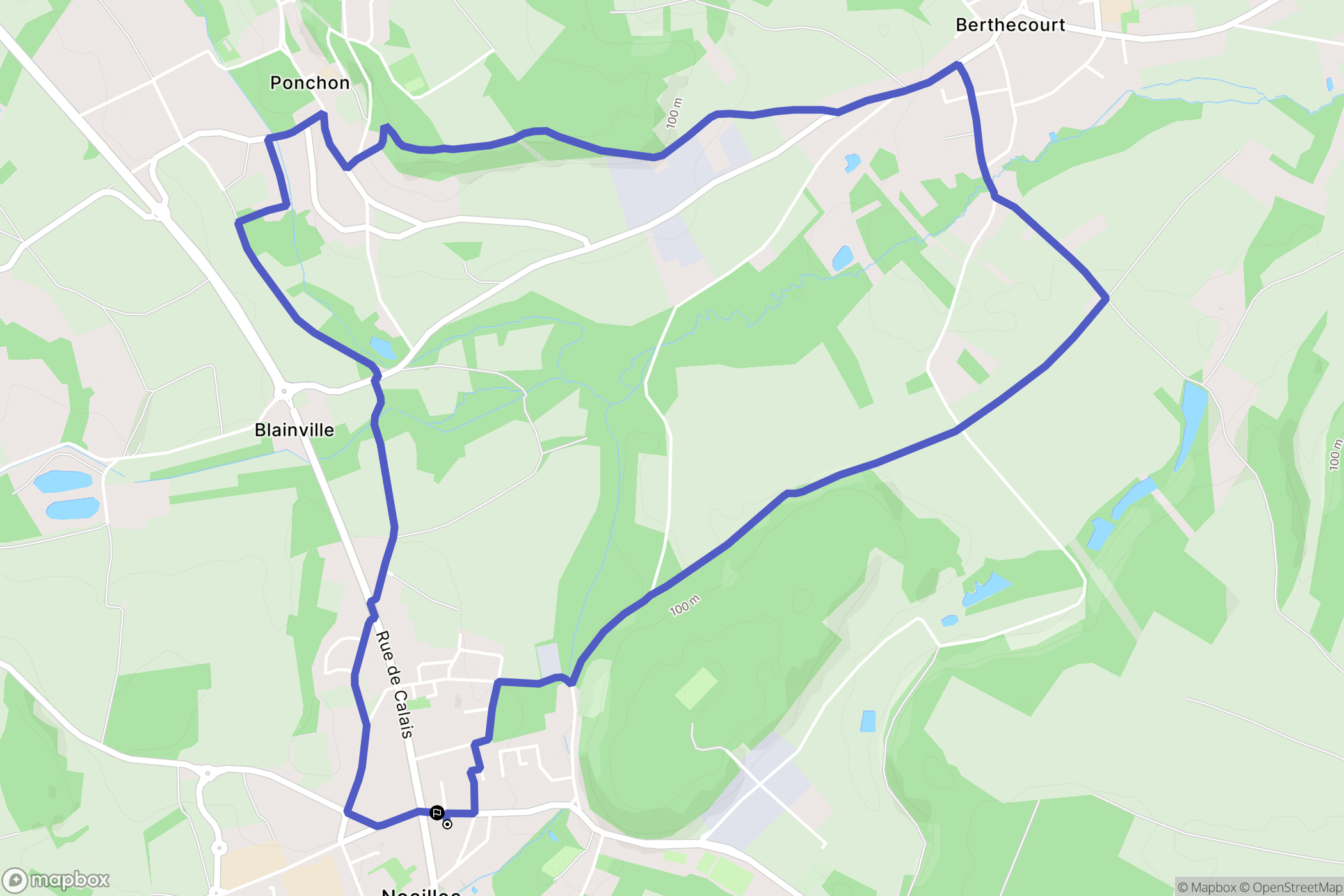 Noailles : carte du parcours de randonnée - France