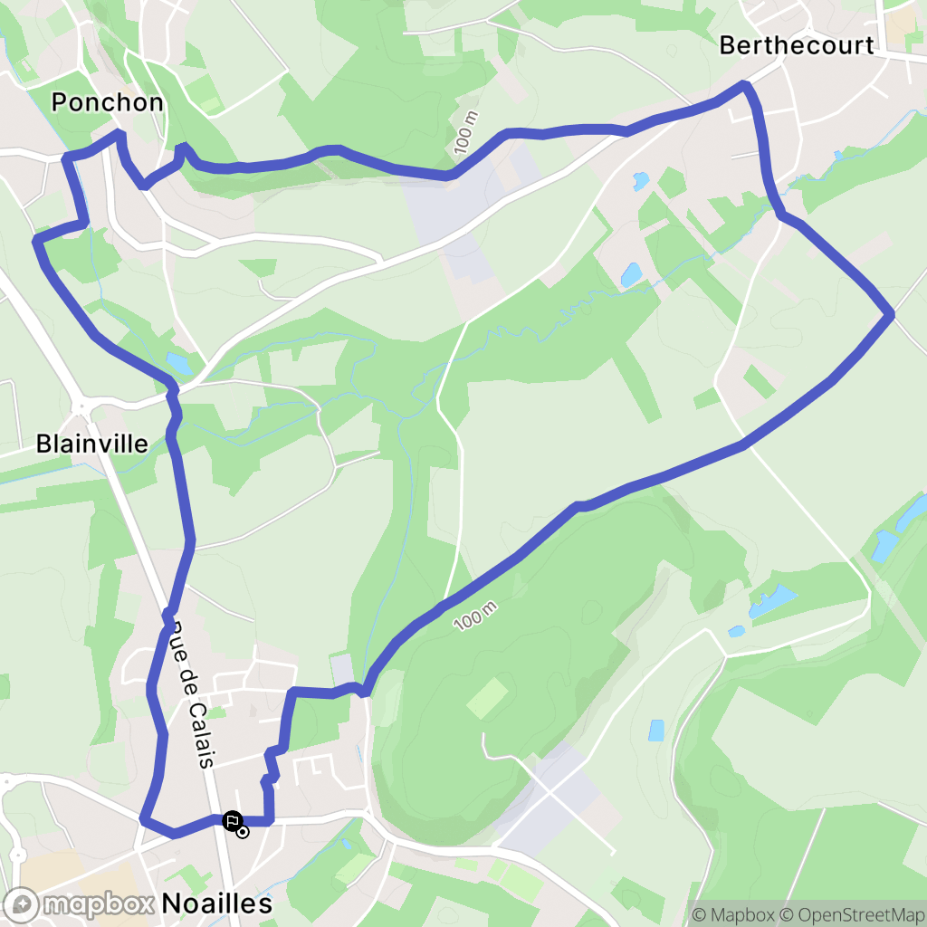 Noailles : carte du parcours de randonnée - France