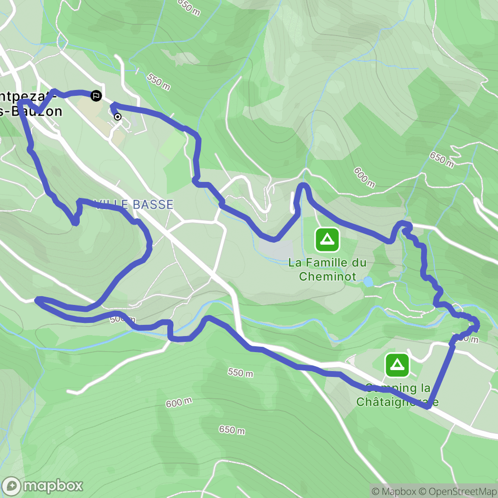Montpezat-Sous-Bauzon : carte du parcours de randonnée - France