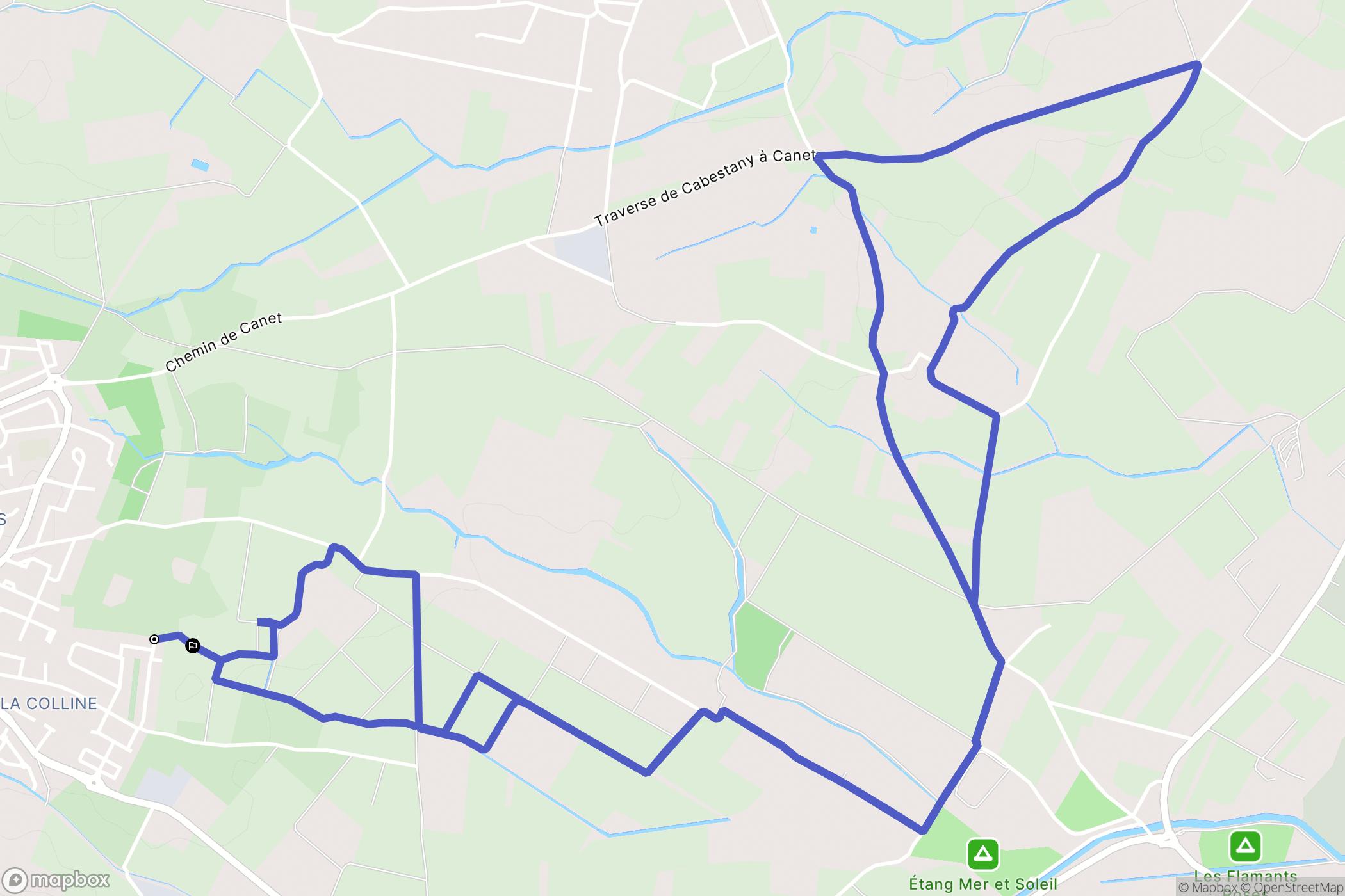 Cabestany : carte du parcours de randonnée - France