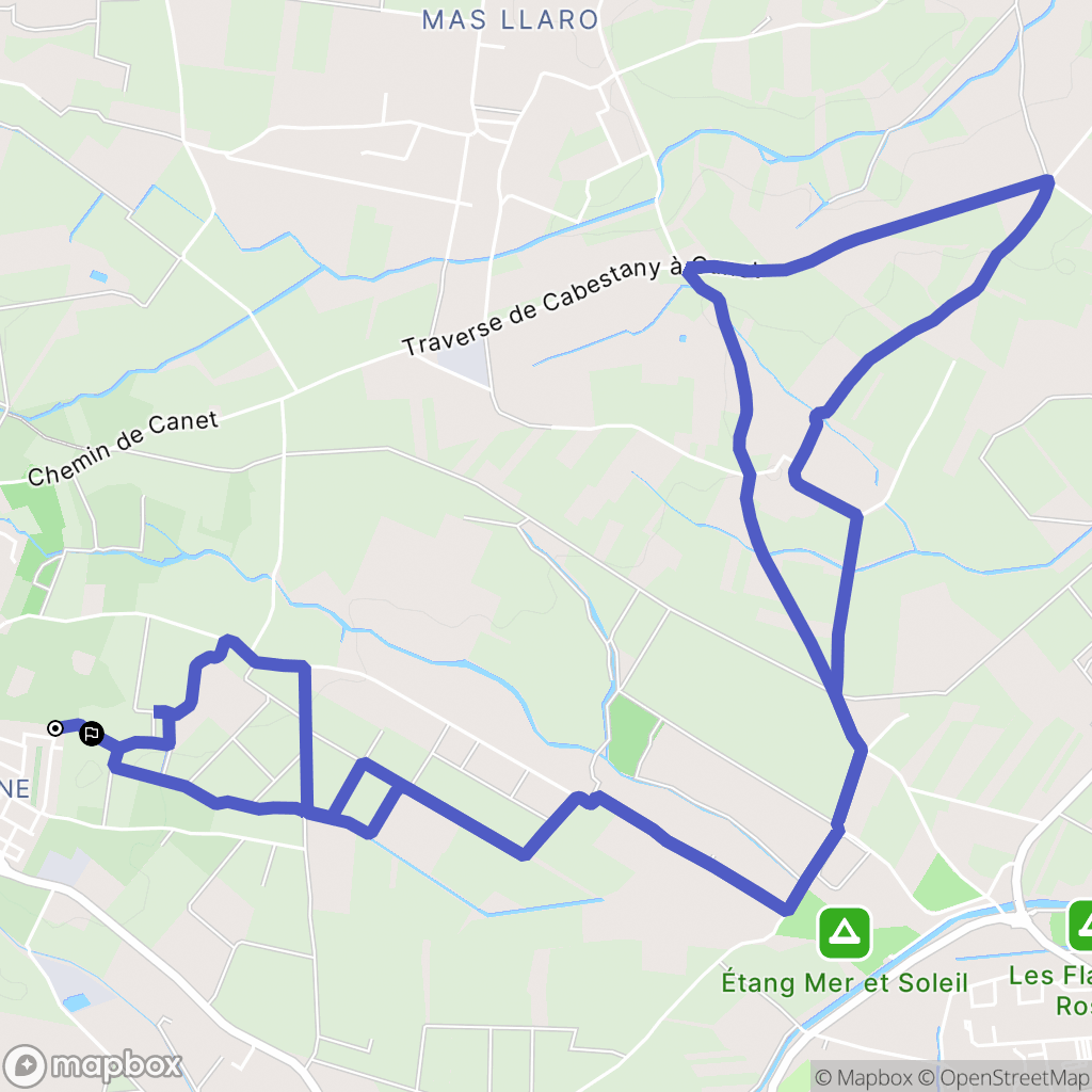 Cabestany : carte du parcours de randonnée - France