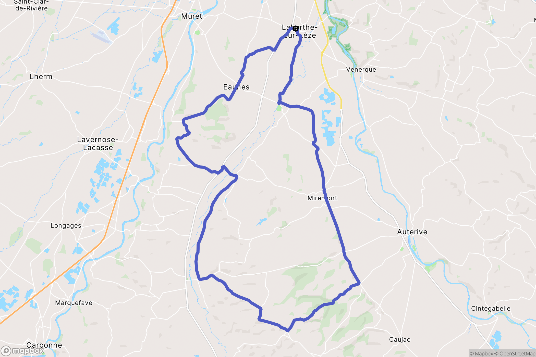 Labarthe-sur-Lèze : carte du parcours de randonnée - France