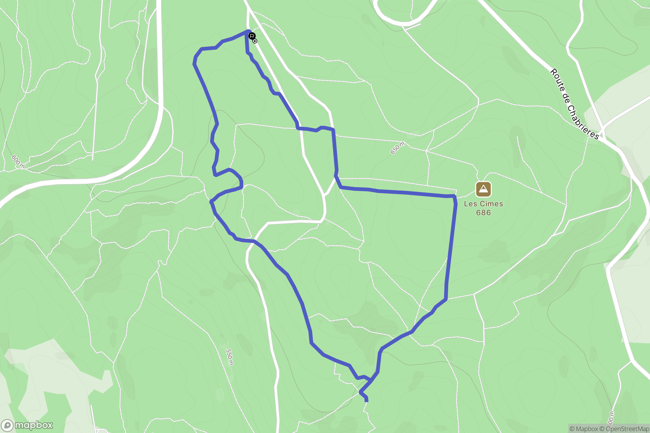 Guéret : carte du parcours de randonnée - France
