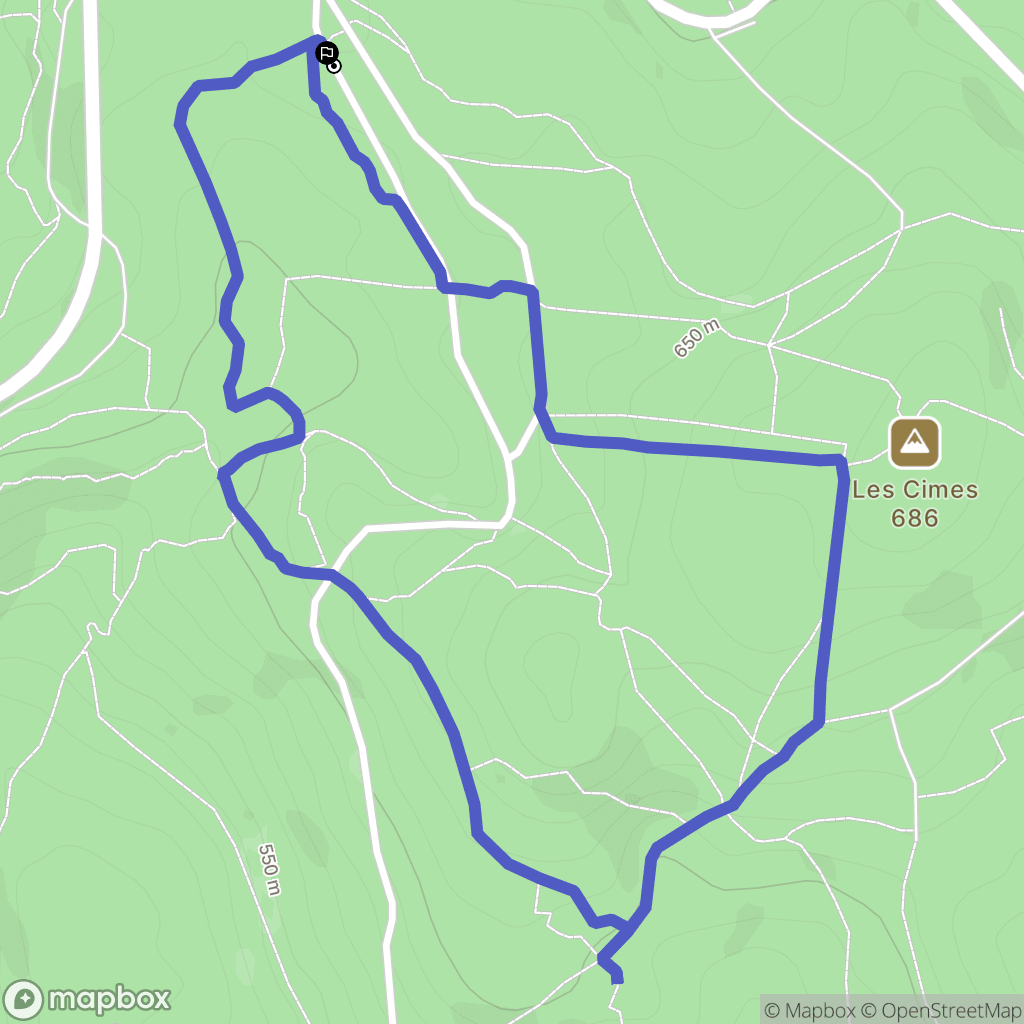Guéret : carte du parcours de randonnée - France
