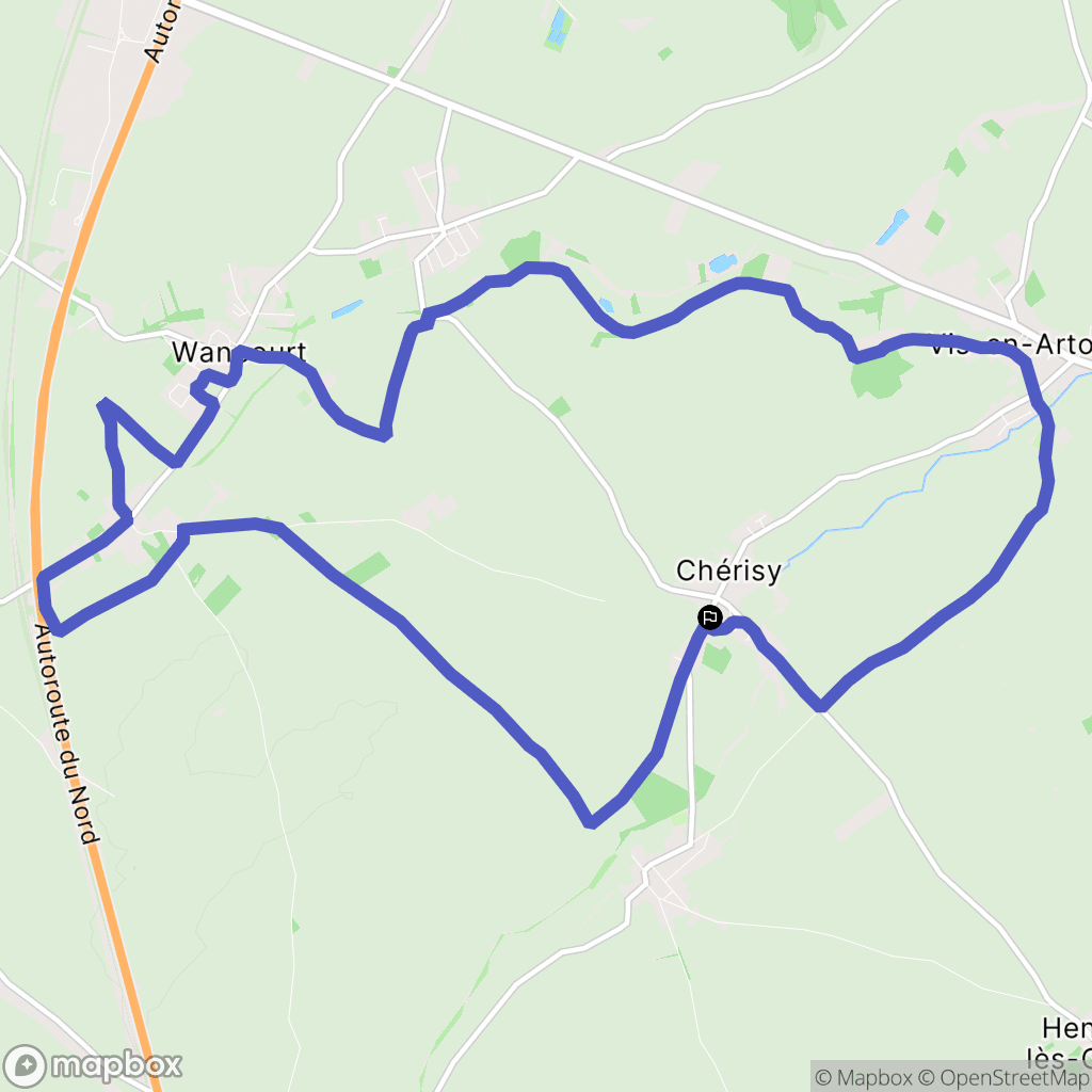 Cherisy : carte du parcours de randonnée - France
