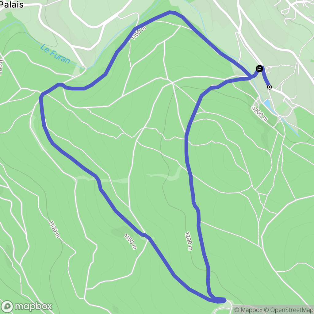 Le Bessat : carte du parcours de randonnée - France
