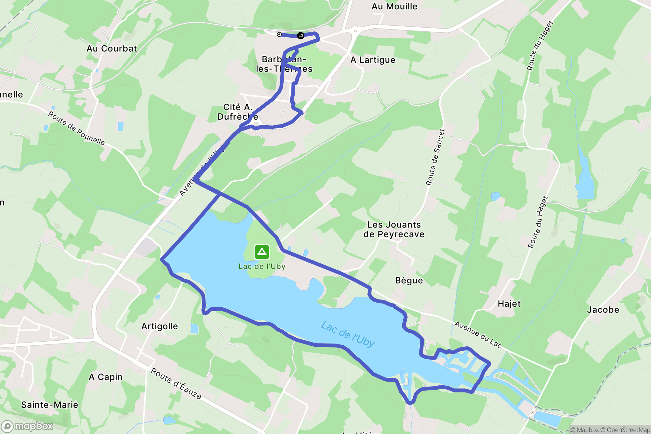 Cazaubon : carte du parcours de randonnée - France