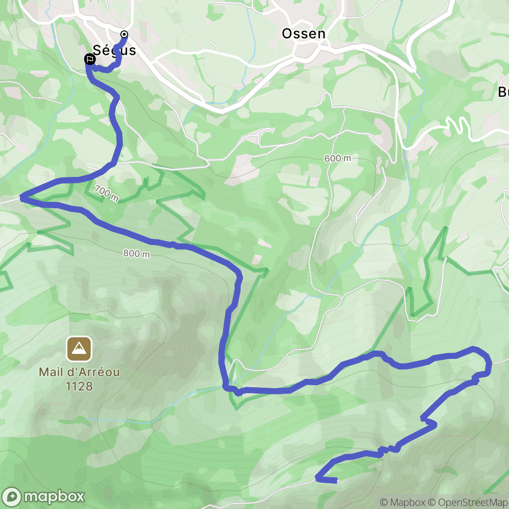 Ségus : carte du parcours de randonnée - France