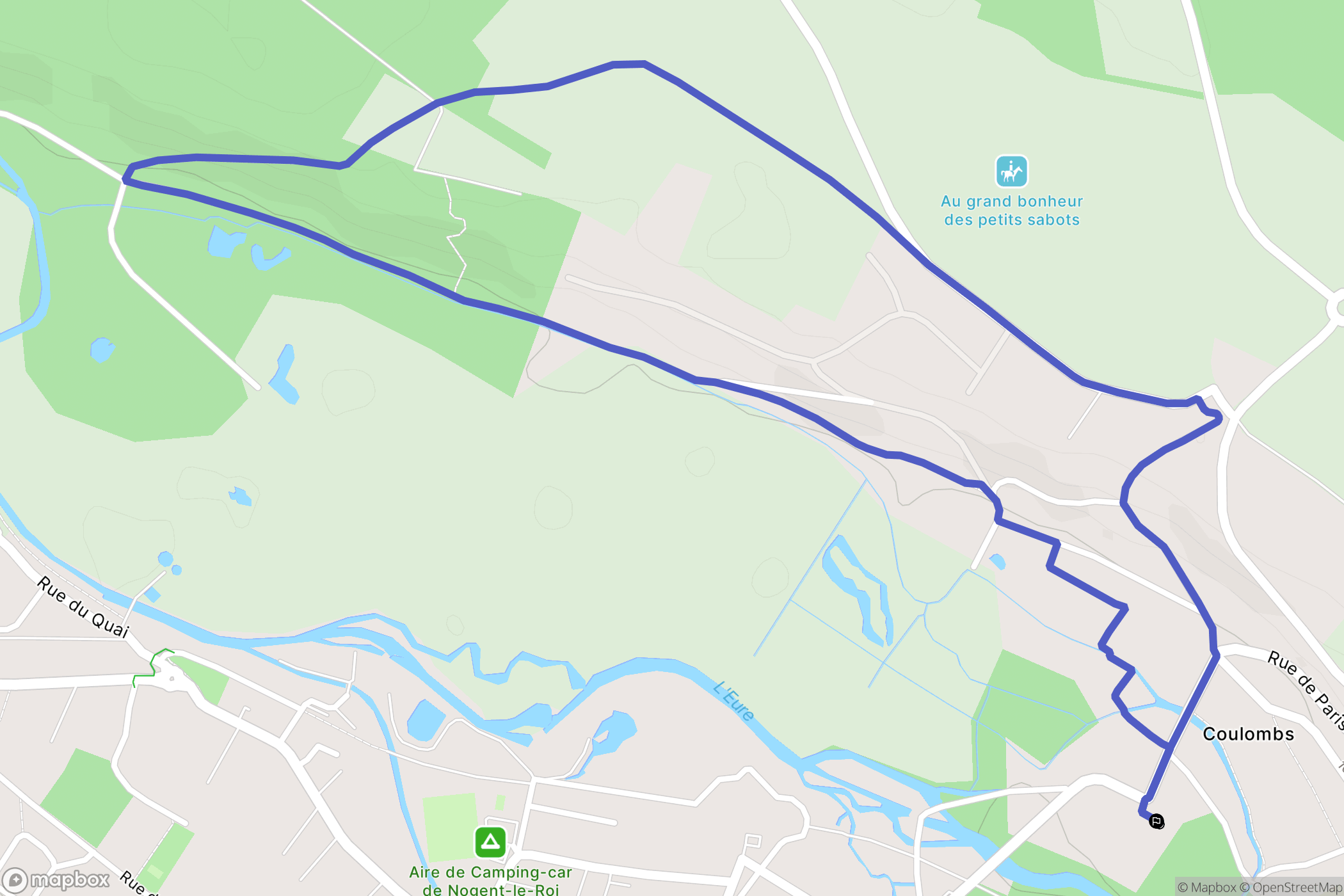 Coulombs : carte du parcours de randonnée - France