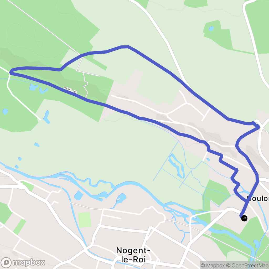 Coulombs : carte du parcours de randonnée - France