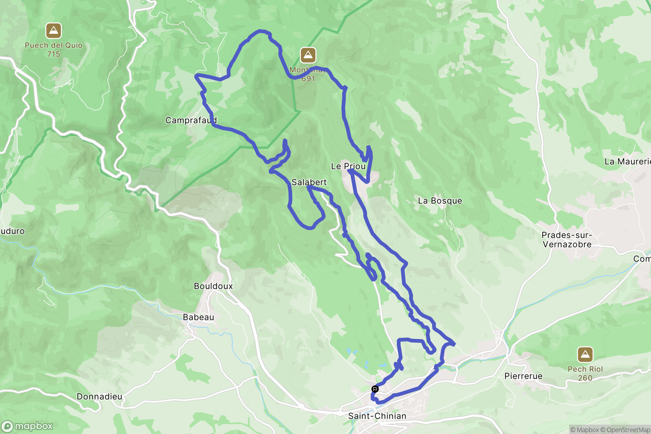 Saint-Chinian : carte du parcours de randonnée - France