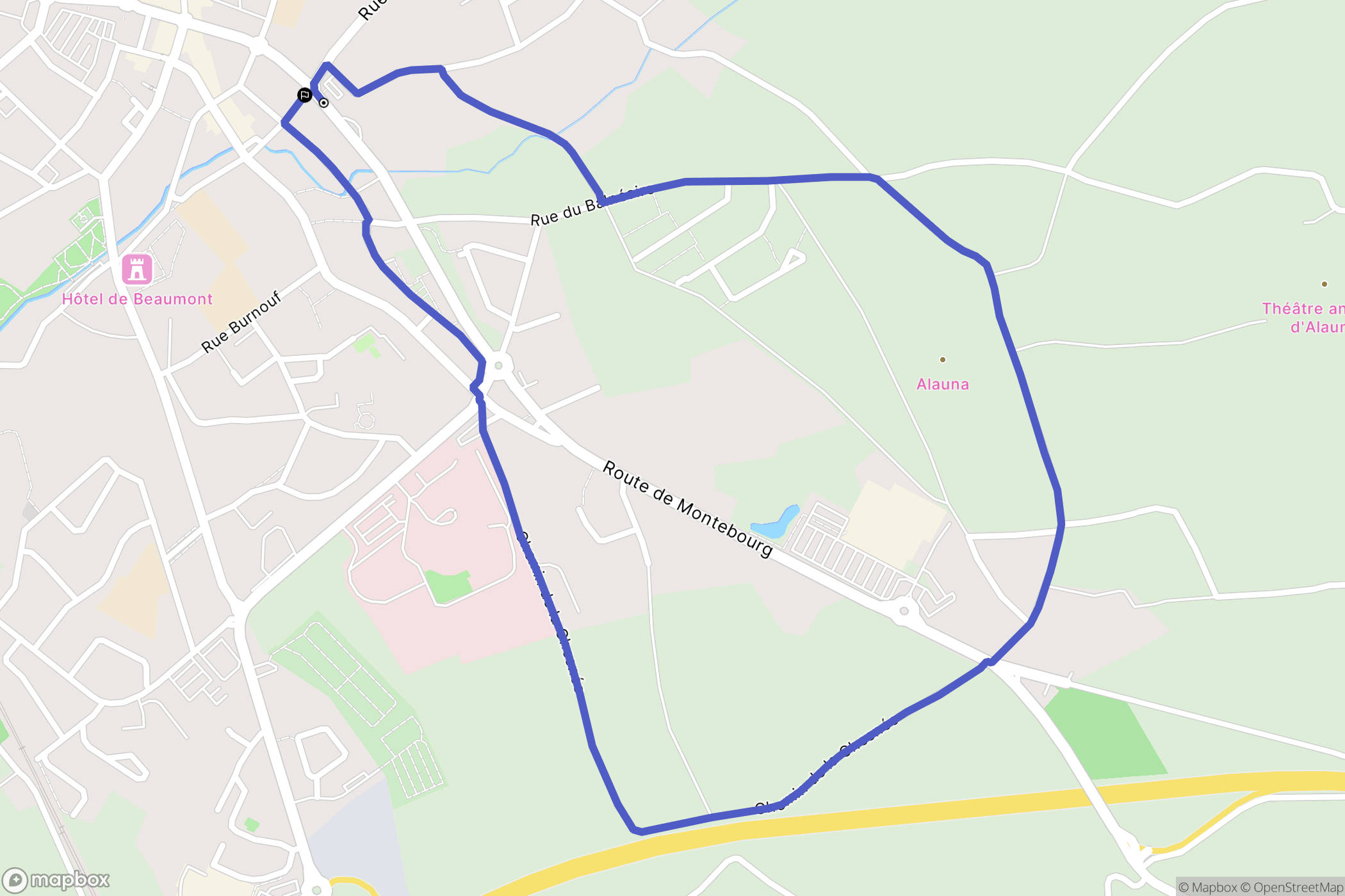 Valognes : carte du parcours de randonnée - France