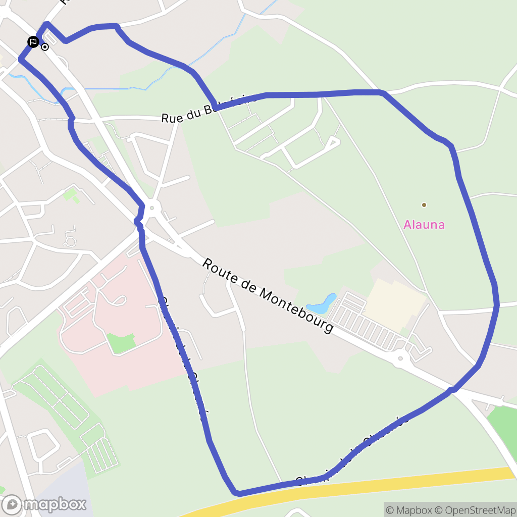 Valognes : carte du parcours de randonnée - France