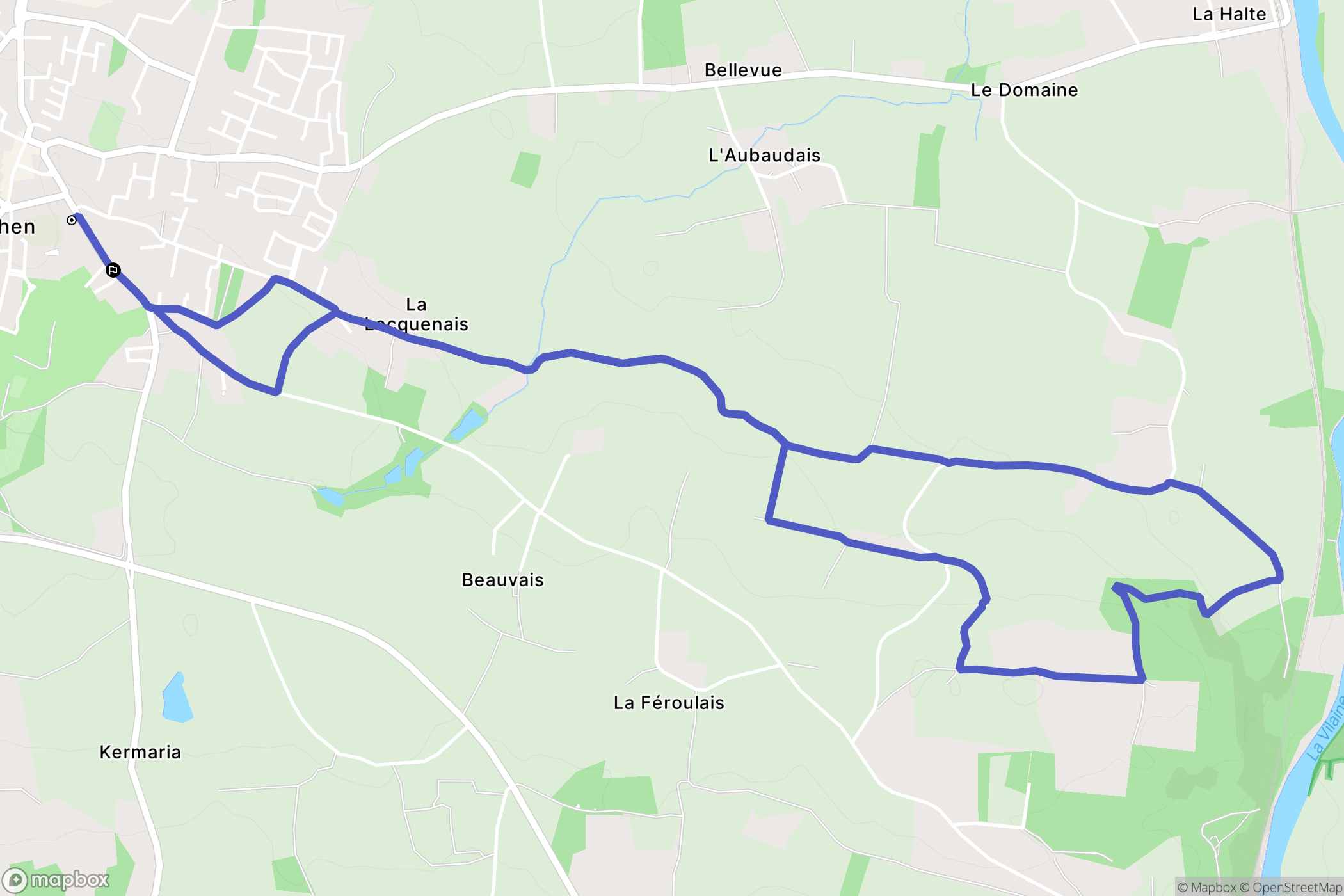 Guichen : carte du parcours de randonnée - France