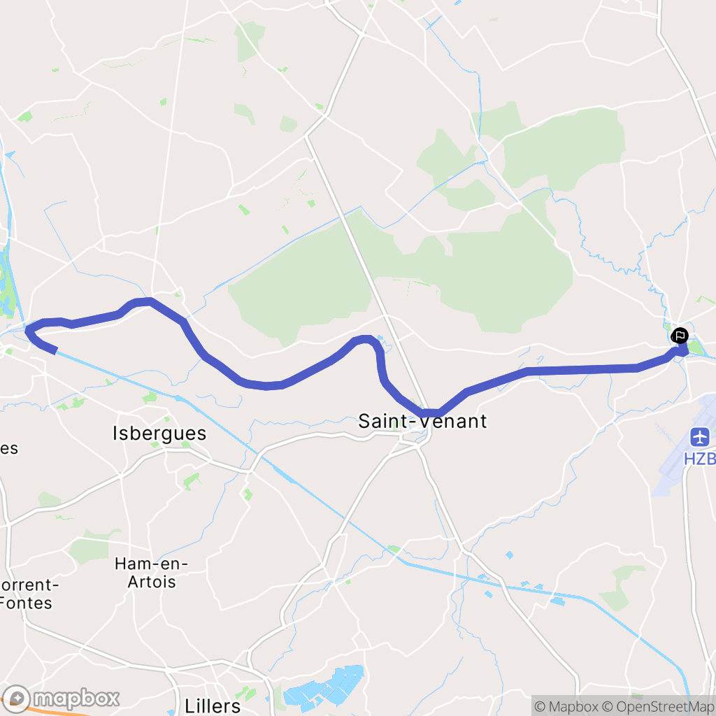 Merville : carte du parcours de randonnée - France