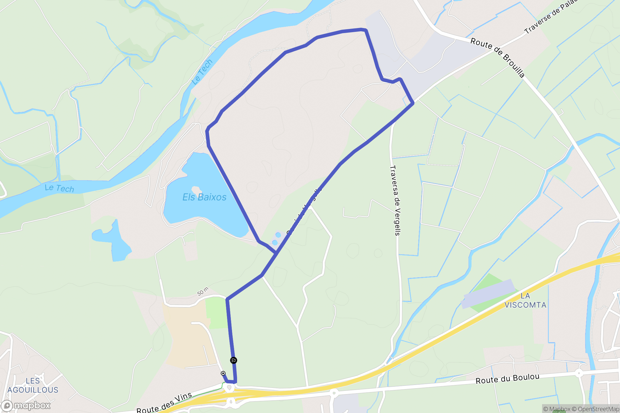 Villelongue-Dels-Monts : carte du parcours de randonnée - France