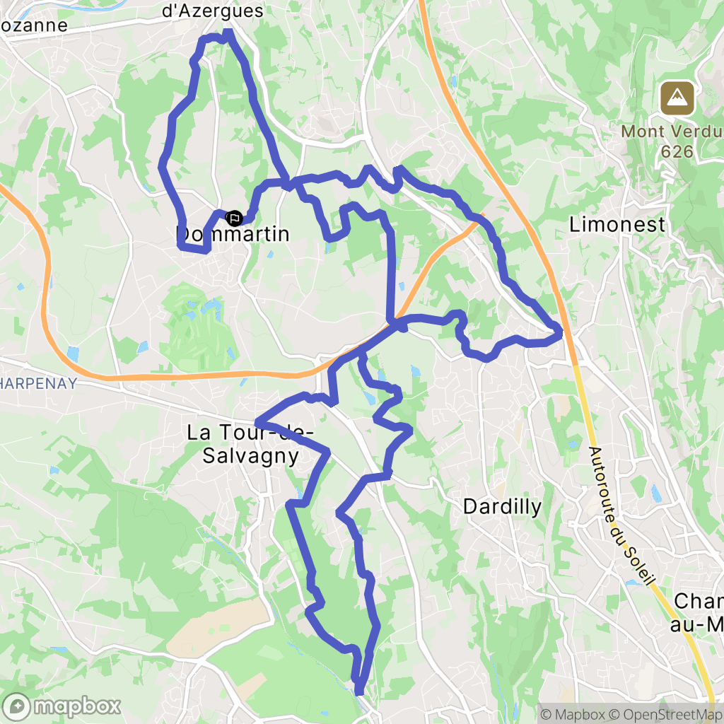 Dommartin : carte du parcours de randonnée - France