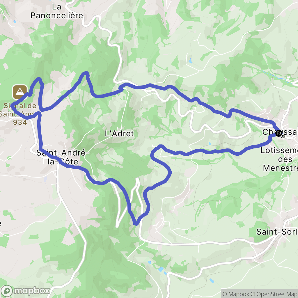 Chaussan : carte du parcours de randonnée - France