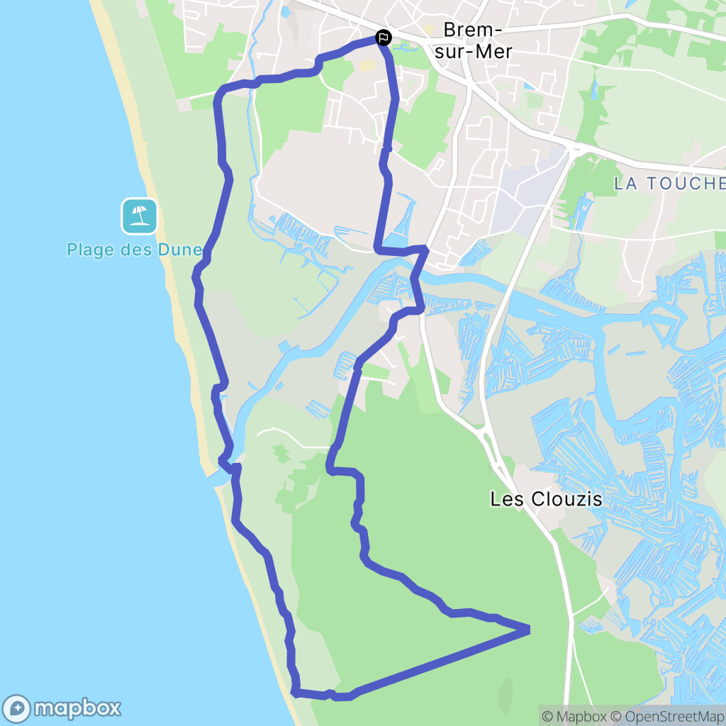 Brem-sur-Mer : carte du parcours de randonnée - France