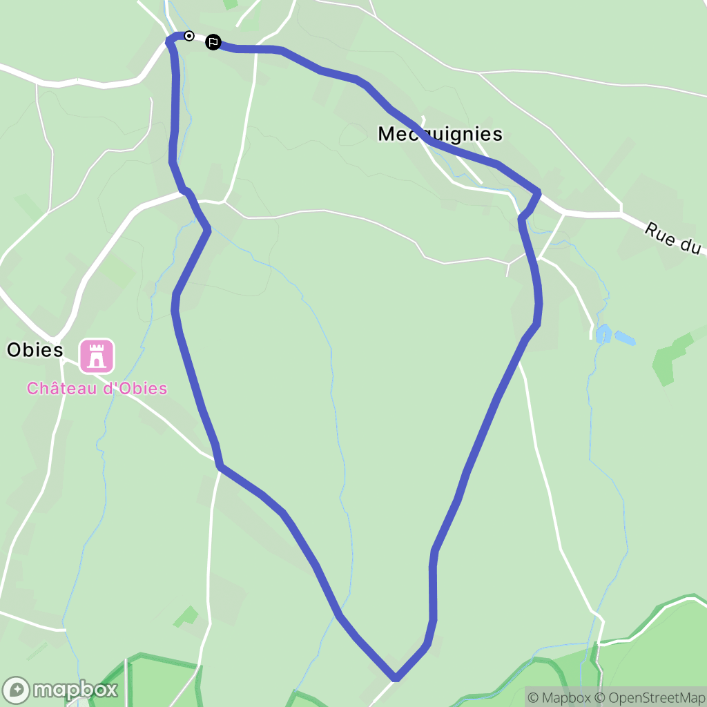 Mecquignies : carte du parcours de randonnée - France