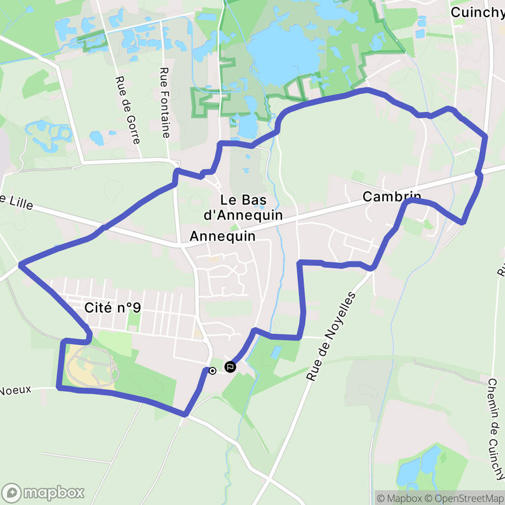Annequin : carte du parcours de randonnée - France