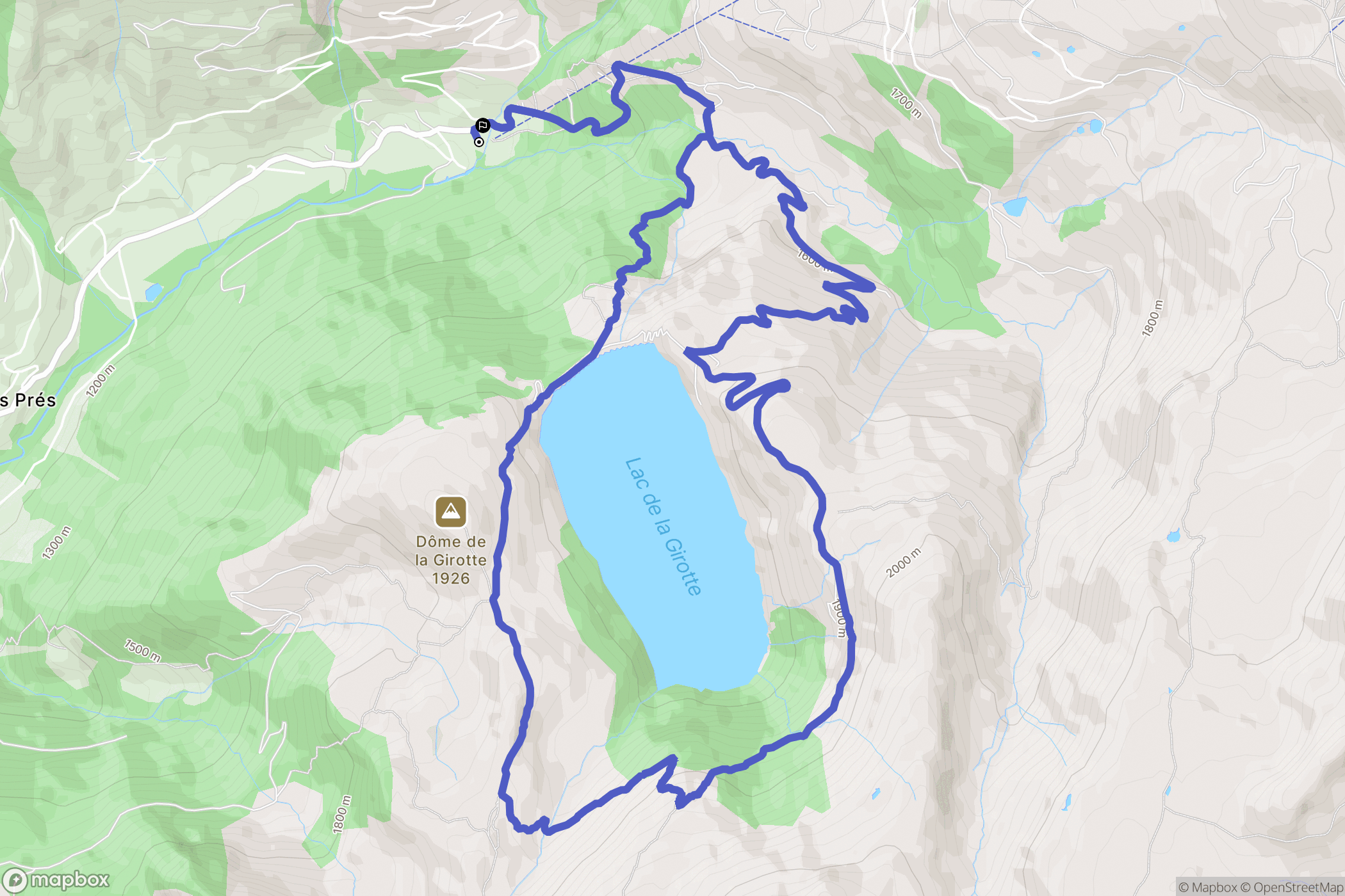 Hauteluce : carte du parcours de randonnée - France
