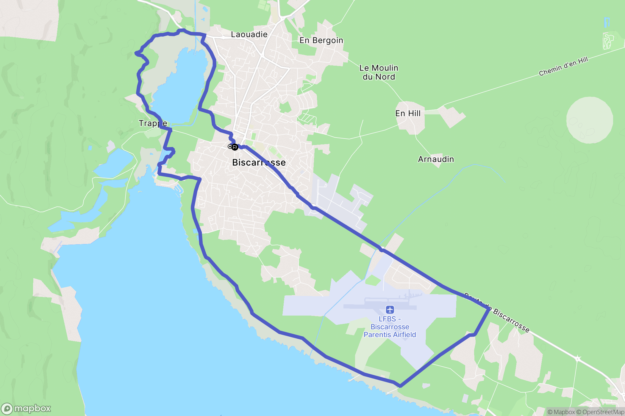 Biscarrosse : carte du parcours de randonnée - France