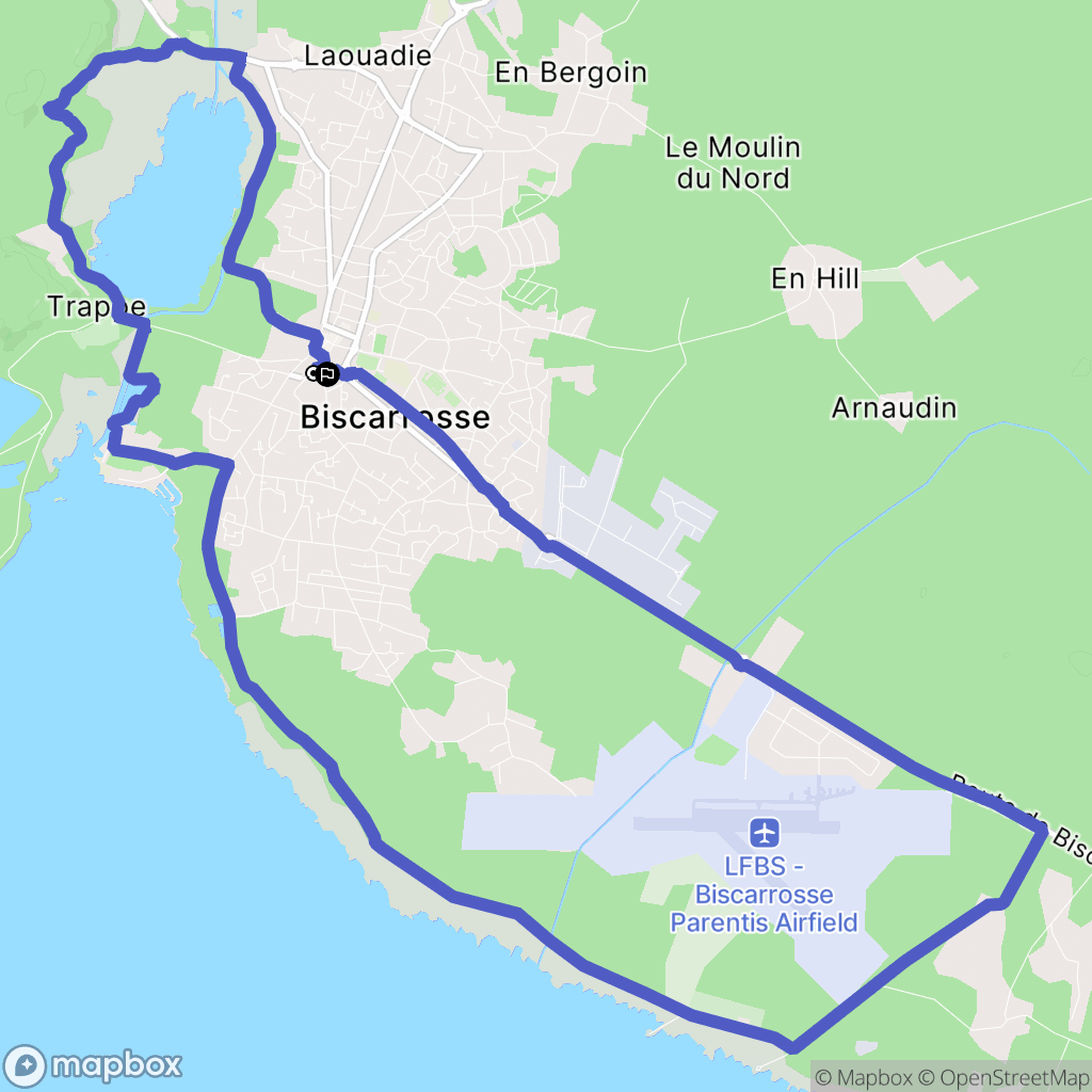 Biscarrosse : carte du parcours de randonnée - France