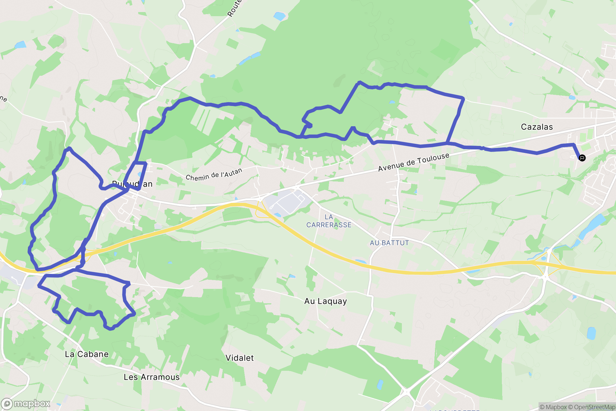 Léguevin : carte du parcours de randonnée - France