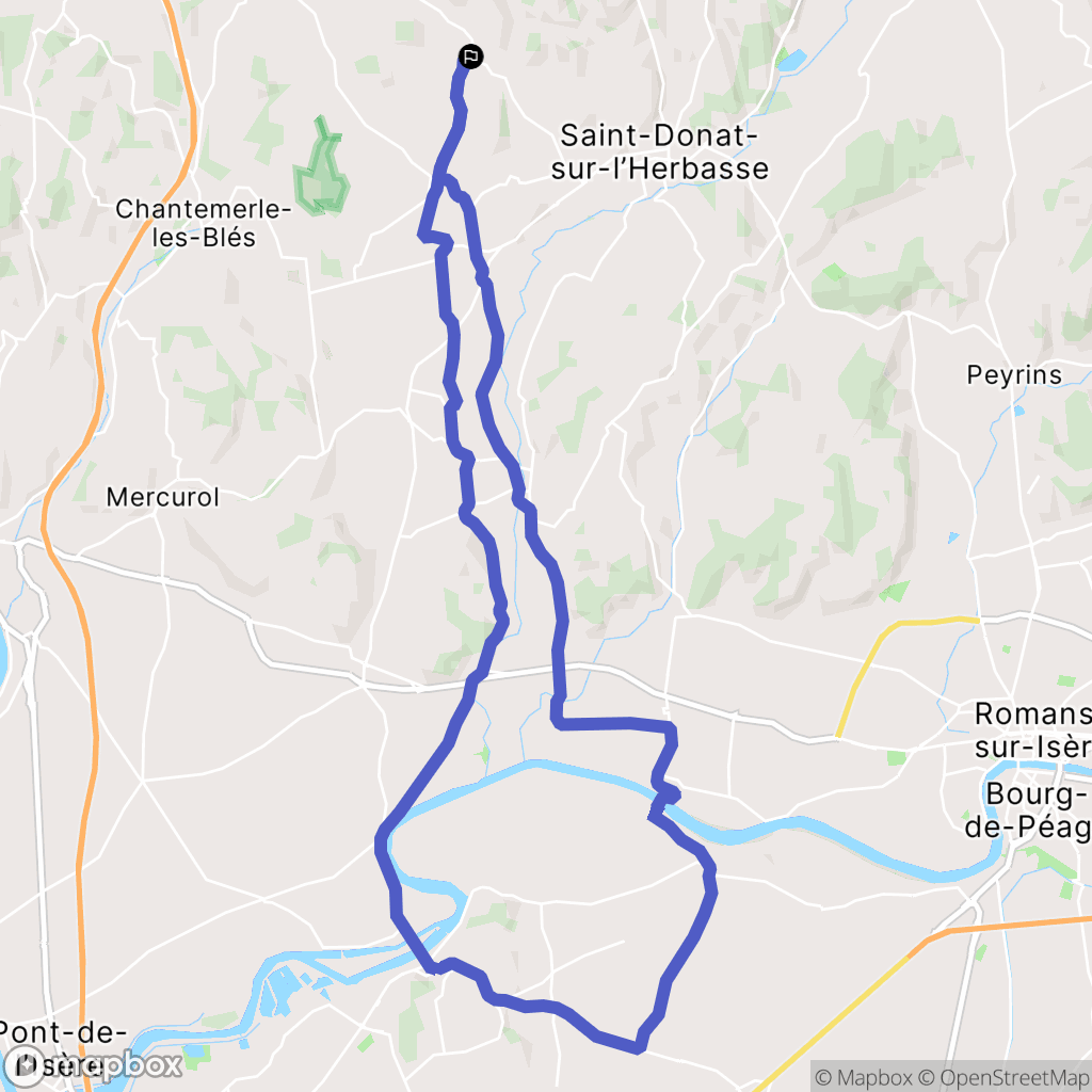 Bren : carte du parcours de randonnée - France