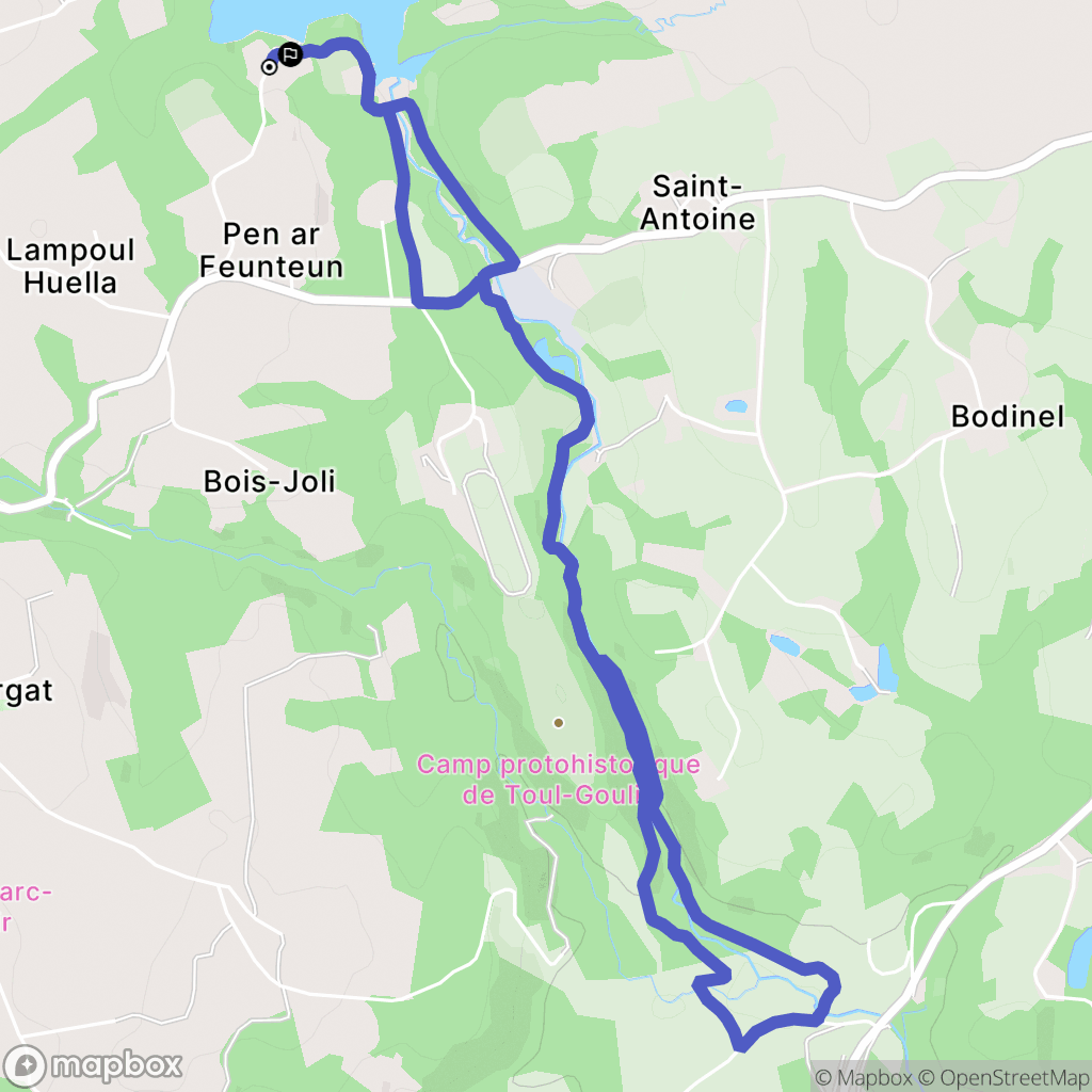 Trémargat : carte du parcours de randonnée - France