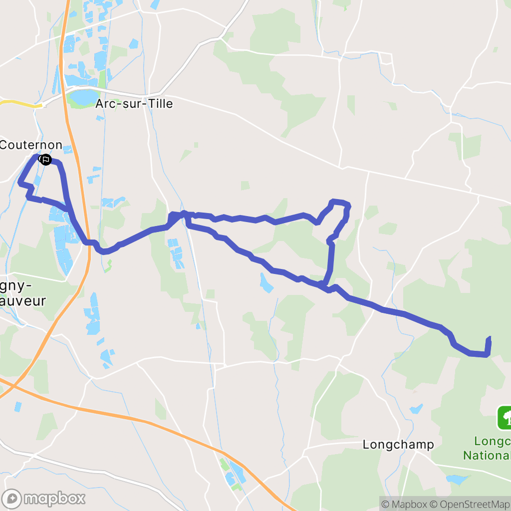 Couternon : carte du parcours de randonnée - France
