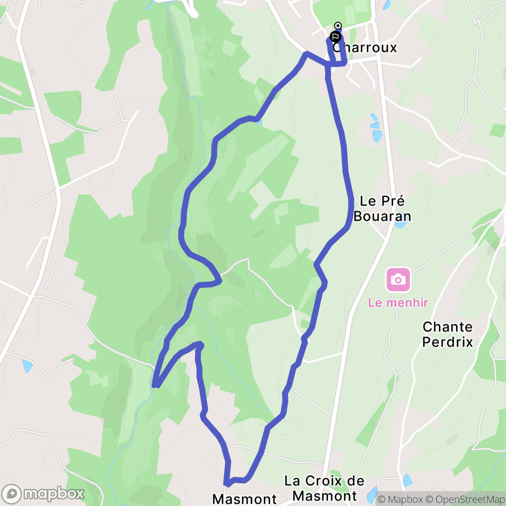 Bosmie-l'Aiguille : carte du parcours de randonnée - France